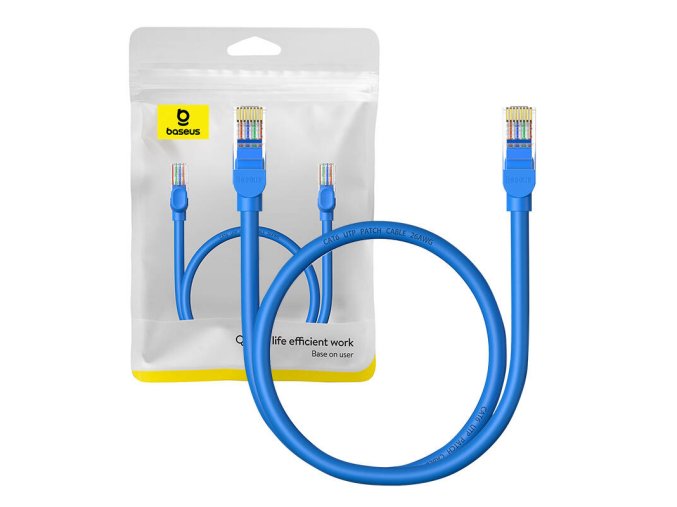 Kulatý kabel Baseus Ethernet RJ45, Cat.6, 0,5 m (modrý)