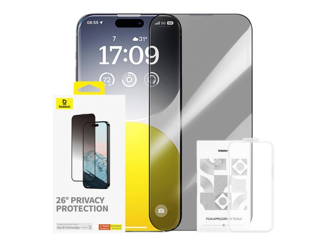 Ochrana soukromí Tvrzené sklo Baseus Diamond iPhone 15 Pro Max