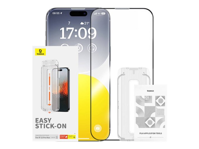 Safírové tvrzené sklo Baseus 0,3 mm pro iPhone 15 ProMax