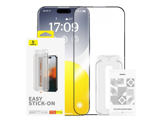 Ochrana soukromí Tvrzené sklo Baseus Sapphire iPhone 15