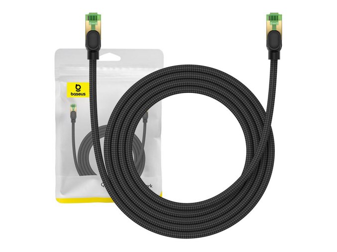 Opletený síťový kabel cat.8 Baseus Ethernet RJ45, 40 Gb/s, 2 m (černý)