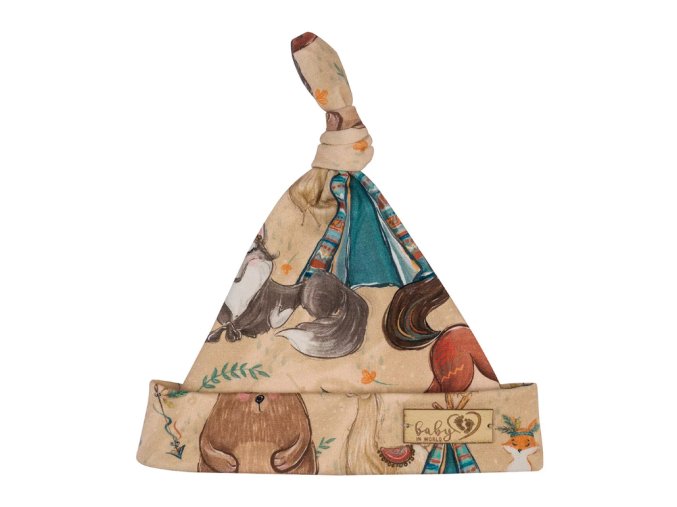 BABY 01255 Dětská čepice Šmoulinka boho chlapec 7-12mc.