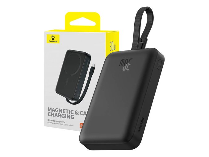 Powerbanka Baseus Magnetic Mini 10000mAh, USB-C 30W MagSafe (černá)