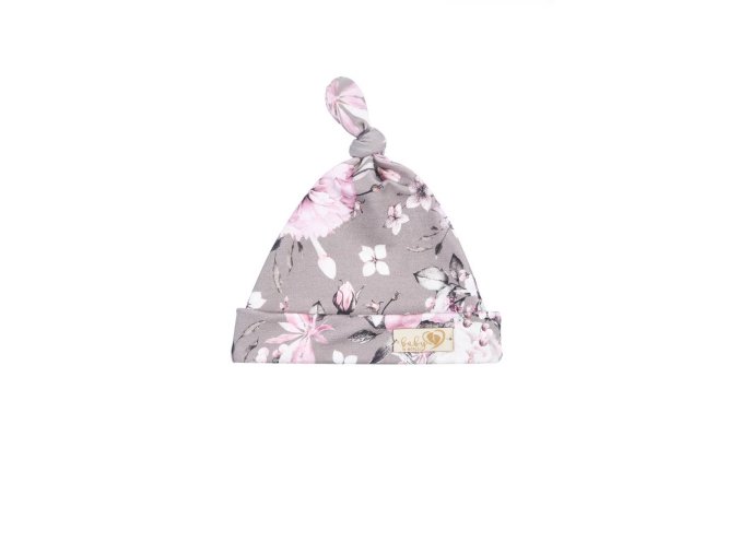 BABY 01312 Dětská čepička Šmoulinka Grey Rose 3-6m