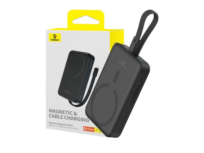 Powerbanka Baseus Magnetic Mini 10000mAh, USB-C 20W MagSafe (černá)