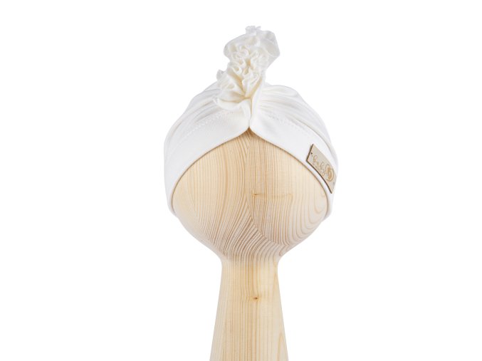 BABY 01323 Dětský turban krém 0-3m
