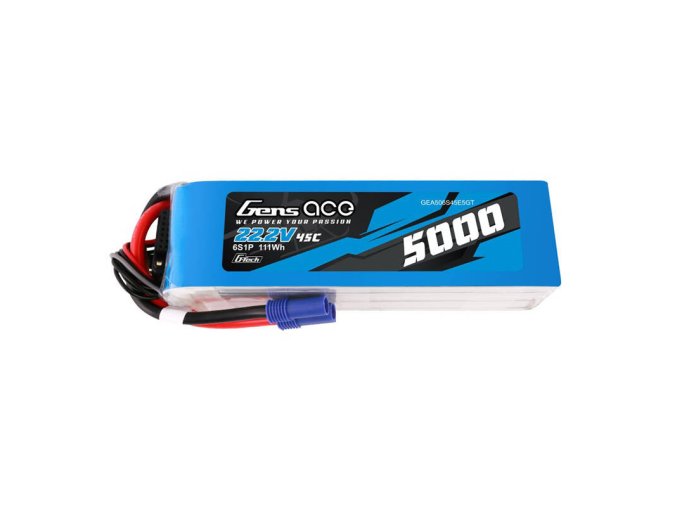 Gens ace G-Tech 5000mAh 22,2V 45C 6S1P LiPo baterie s konektorem EC5