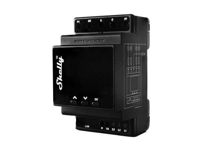 DIN Rail Smart Switch Shelly Pro 4PM with power metering, 4 channels