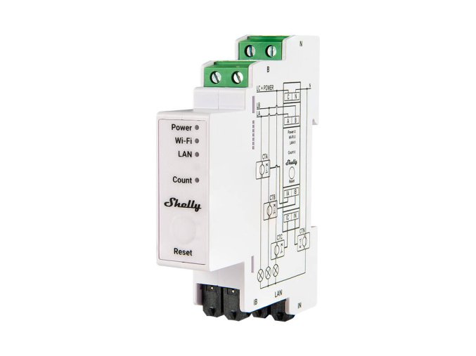 2-phase Energy Meter Shelly PRO 3EM 120A Wi-Fi