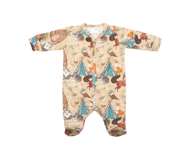 BABY 01393 Dětský župan s dlouhým rukávem Boho Boy 56/62