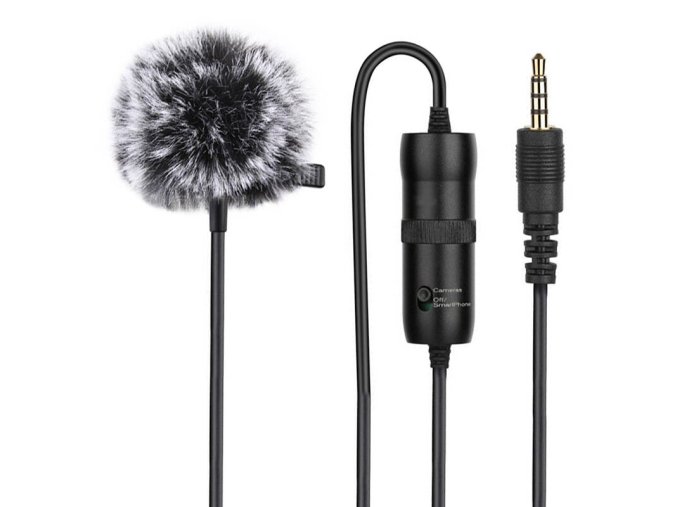 Microphone with a clip PULUZ 3.5mm Jack 6m