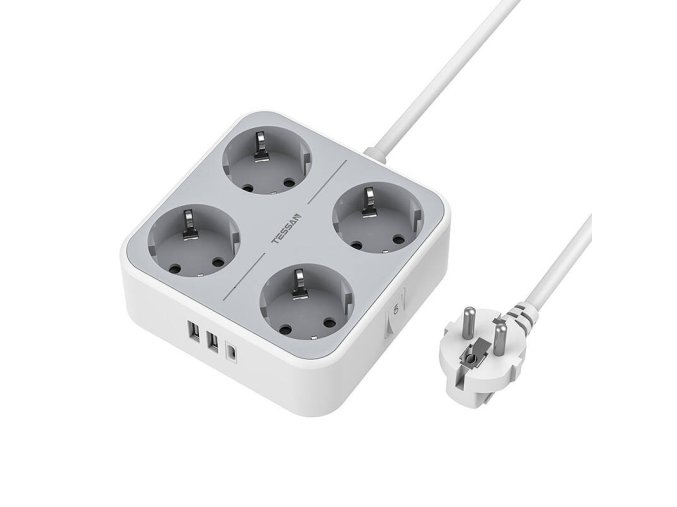 TESSAN Power strip TS-302-C-GR