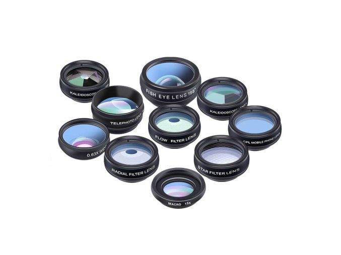 Mobile lens kit APEXEL APL-DG10 10 in 1 (black)