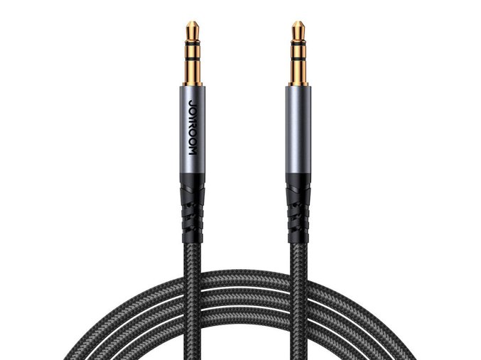 Joyroom SY-A08 AUX kabel 3,5mm mini jack na 3,5mm mini jack, opletený, 1,2 m (černý)