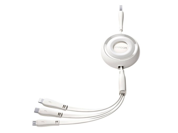 3v1 Joyroom Barevný kabel USB na USB-C/Lightning/Micro USB 3,5 A, 1 m (bílý)