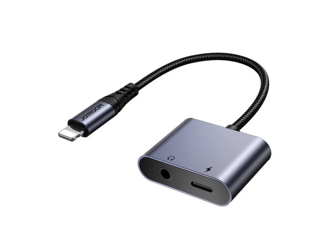 Audio adaptér 2 v 1 Joyroom SY-L01 Lightning na 3,5 mm + Lightning (černý)