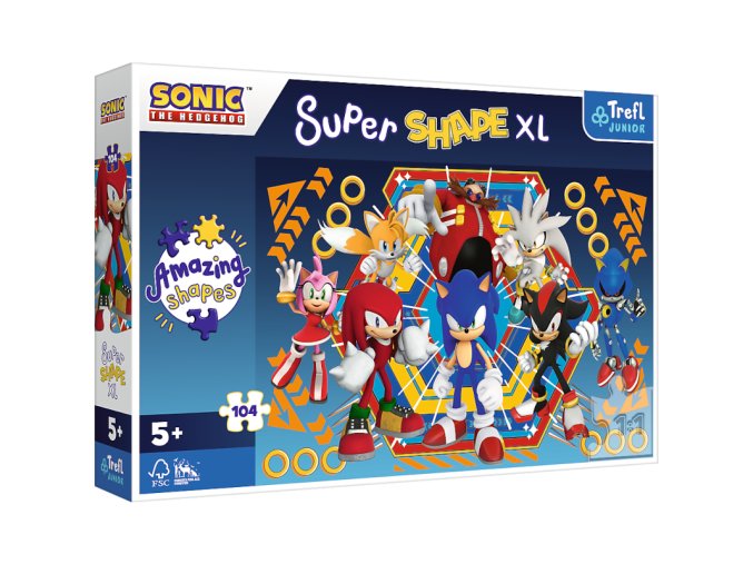 TREFL 50032 Puzzle 104 XL Super Shape Świat Sonica