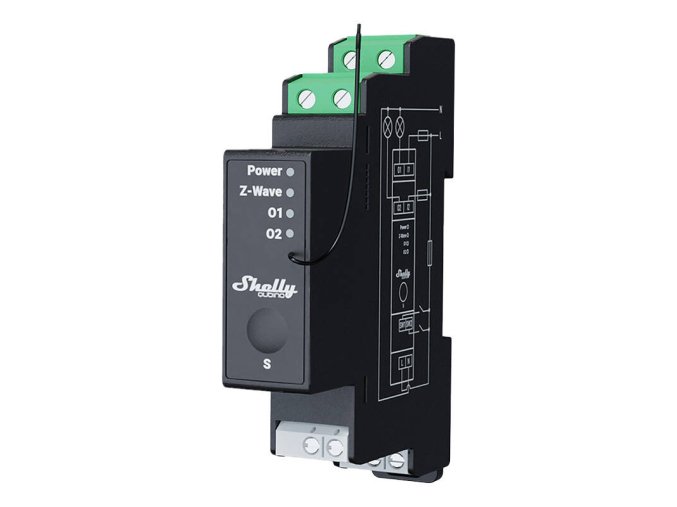2-channel DIN rail relay with energy measurement Shelly Qubino Pro 2PM