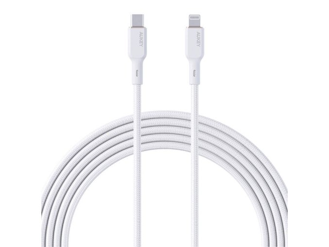 Kabel Aukey CB-NCL2 USB-C na Lightning 1,8 m (bílý)