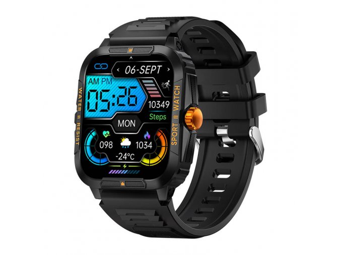 Colmi P76 smartwatch (black and orange)
