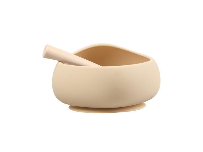 Mombella 01517 Miseczka z Przyssawką i Łyżeczką Light Brown