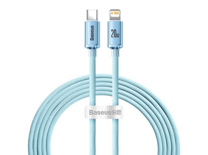 Kabel USB-C do iP Baseus Crystal Shine,  20W, 2m (niebieski)