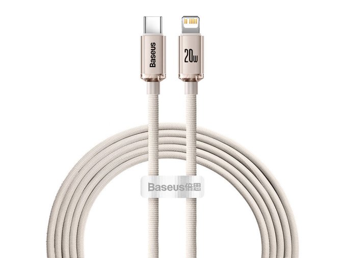 Kabel USB-C do iP Baseus Crystal Shine,  20W, 2m (różowy)