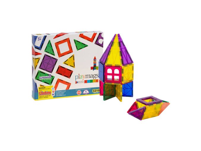 Magnetic tiles 3D Playmags 165 - 32 pcs set