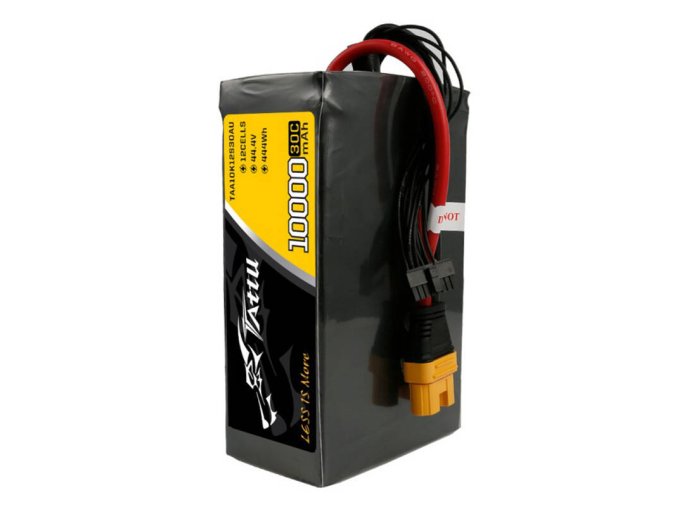 Tattu 10000mAh 44.4V 30C 12S1P Lipo Battery Pack with AS150U Plug