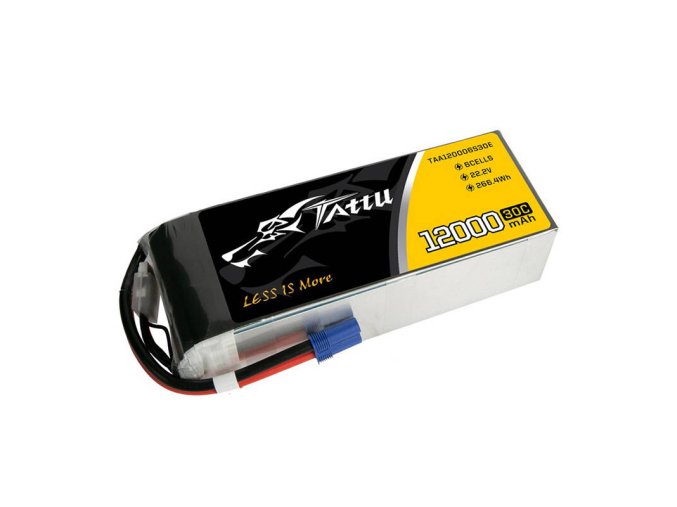 Tattu 12000mAh 22.2V 30C 6S1P UAV Lipo Battery Pack with EC5 plug