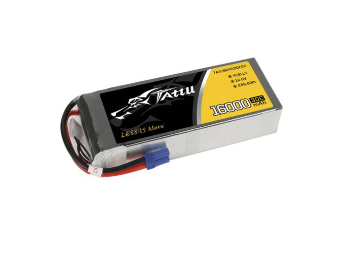 Tattu 16000mAh 14.8V 30C 4S1P Lipo Battery Pack with EC5