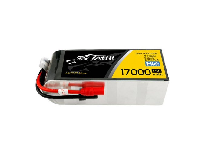 Tattu 17000mAh 22.8V 15C 6S1P Lipo Battery with AS150+XT150 Plug
