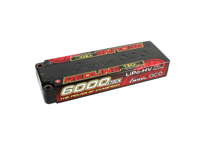 Gens ace Redline Series 6000mAh 7.6V 130C 2S2P HardCase 57# HV Lipo Battery