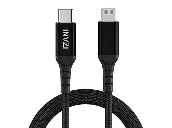 INVZI Kabel USB-C na Lightning, MFi, 2 m (černý)