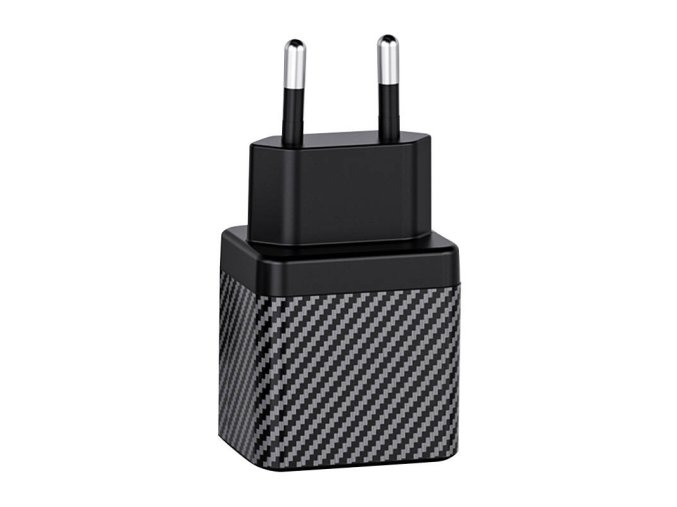 Wall charger INVZI GaN 2x USB-C, 45W, EU (black)