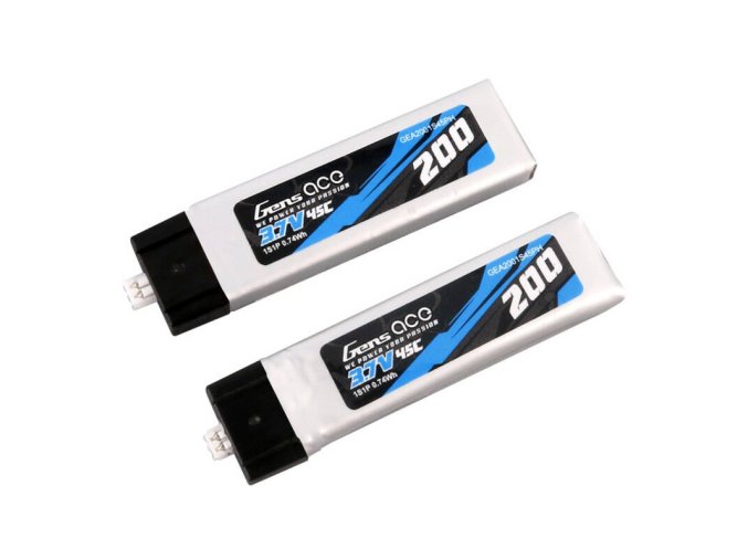 Gens ace 200mAh 3.7V 45C 1S1P Lipo Battery (2pcs)