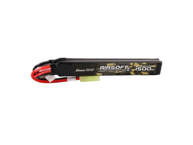 Gens ace 25C 1500mAh 2S1P 7.4V Nunchuck 2X Airsoft Gun Lipo Battery with mini Tamiya Plug