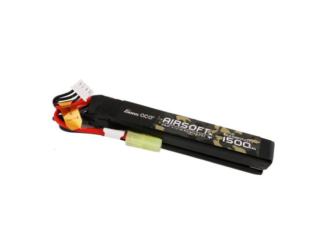 Gens ace 25C 1500mAh 3S1P 11.1V Nunchuck 2X Airsoft Gun Lipo Battery with mini Tamiya Plug