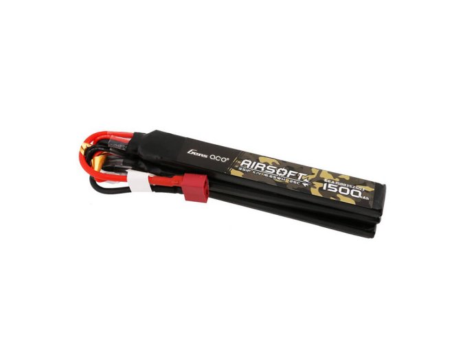 Gens ace 25C 1500mAh 3S1P 11.1V Nunchuck 3X Airsoft Gun Lipo Battery with T Plug