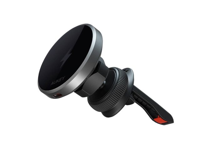 Držák telefonu do auta Aukey HD-MC13, s nabíječkou 15W Qi2 (černý)