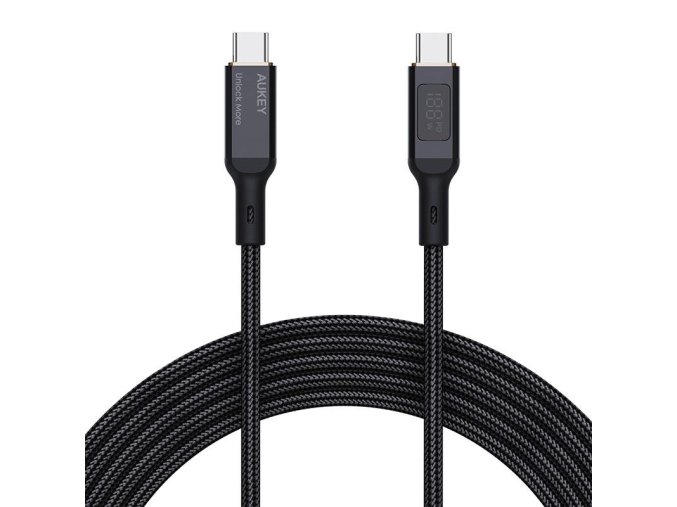 Kabel USB-C na USB-C Aukey CB-MCC102, 100W, 1,8 m (černý)