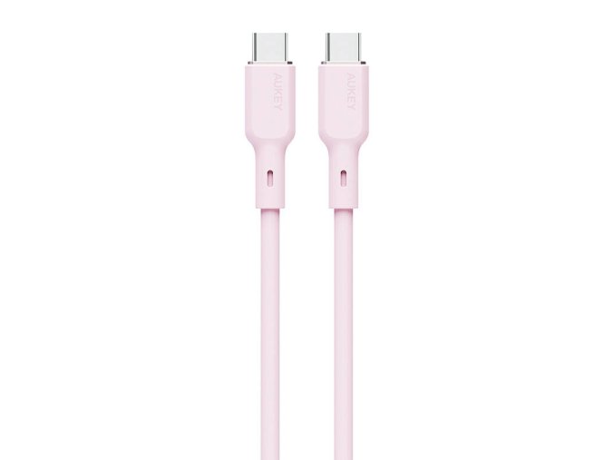 Kabel USB-C na USB-C Aukey CB-SCC102, 100W, 1,8 m (růžový)