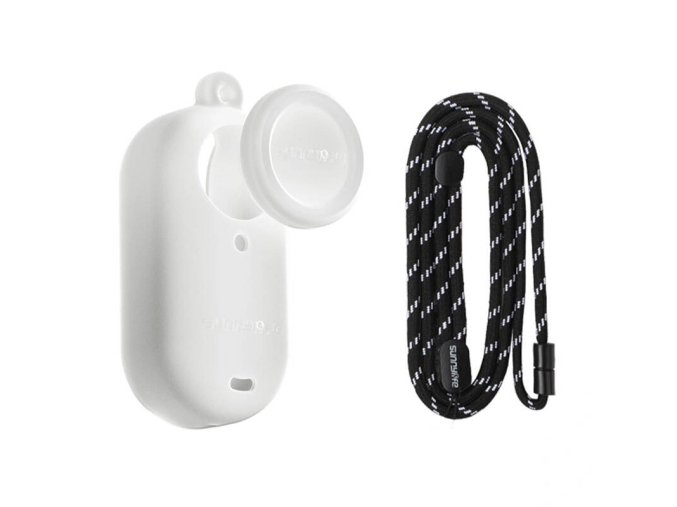 Silicone case with a leash Sunnylife for Insta360 GO 3S (white)