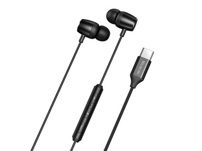 Mcdodo HP-1050 in-ear, wired headphones, USB-C (black)