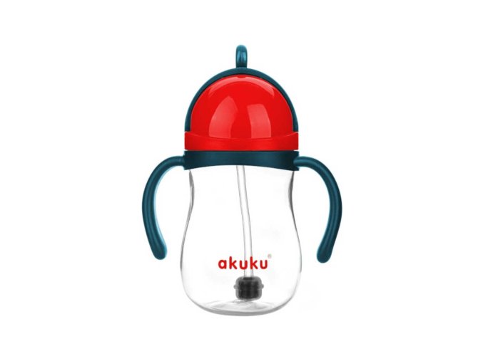 AKUKU A0164 Láhev s brčkem a závažím modrá/červená