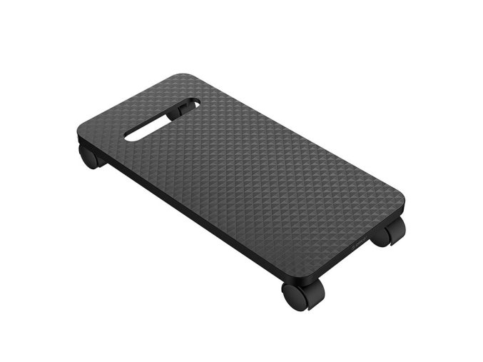 Desktop computer stand, on wheels (black)