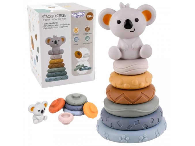 WOOPIE 51749 Zestaw piramidka Koala 2w1 gryzak