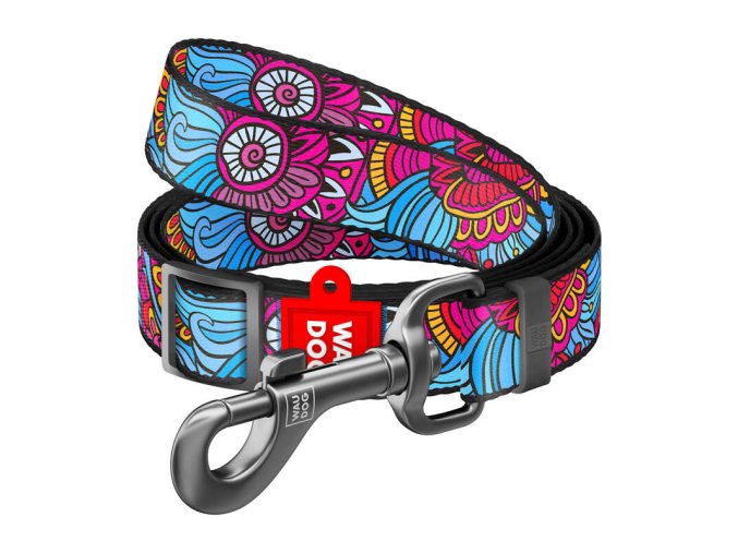 Waudog nylon dog leash, "Summer" pattern, 20 mm wide, length 152-183 cm
