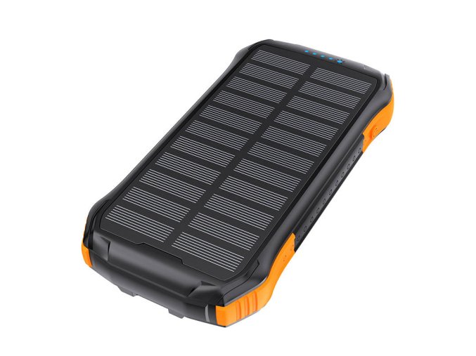 Choetech B658 Solar power bank 2x USB 10000mAh Qi 5W (black-orange)