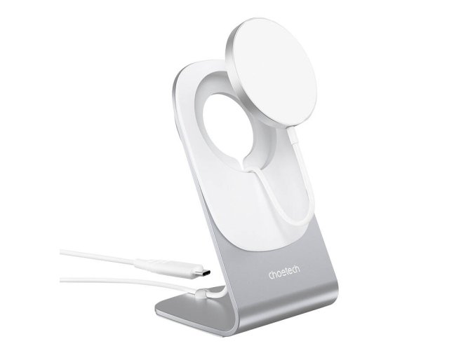 Ładowarka bezprzewodowa z uchwytem Choetech T518-F+H046, 15W (biała)